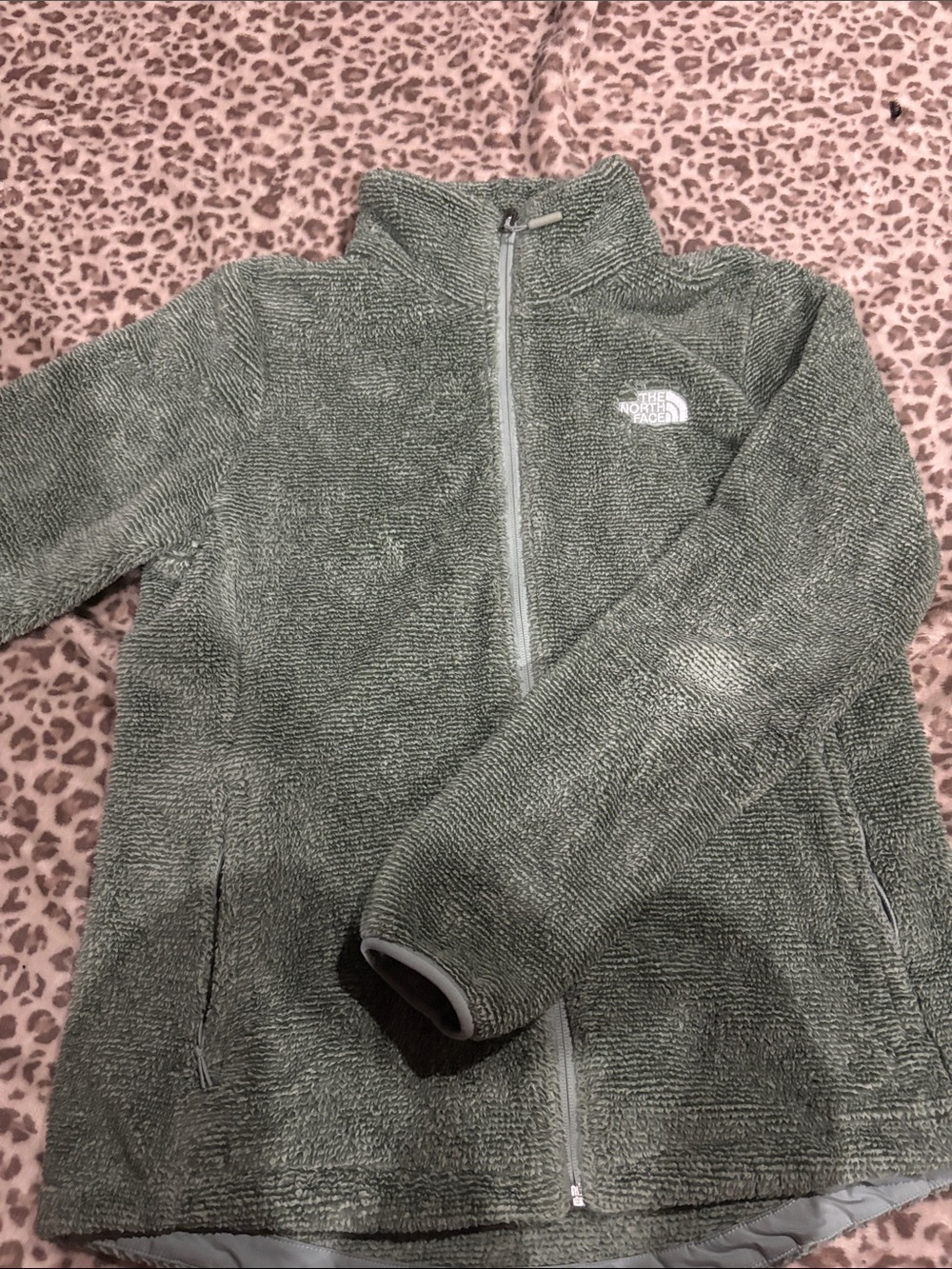 The North Face Kids Olive Green Sherpa Fleece Jacket